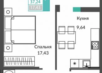1-ком. квартира на продажу, 37.2 м2, Крым