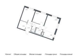 Продается двухкомнатная квартира, 58.3 м2, деревня Лаголово, жилой комплекс Квартал Лаголово, 1