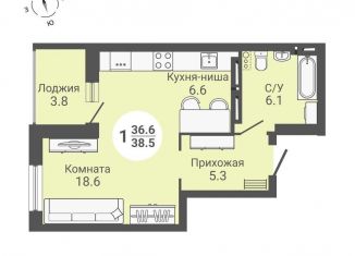 Продаю квартиру студию, 40.4 м2, Новосибирская область, улица Петухова, 168с