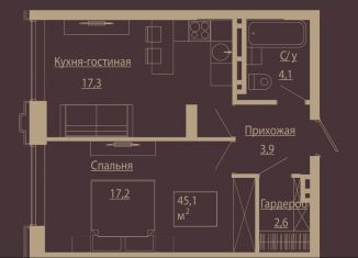 Продам 2-комнатную квартиру, 45.2 м2, Новосибирская область, улица Чаплыгина, 54