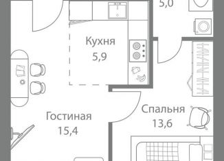 Продам 2-ком. квартиру, 46.1 м2, Москва, ЗАО