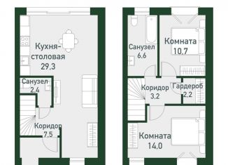 2-комнатная квартира на продажу, 75.4 м2, Челябинская область, Спортивная улица, 22