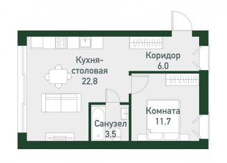 Продается 1-ком. квартира, 43.4 м2, Челябинская область, Спортивная улица, 20