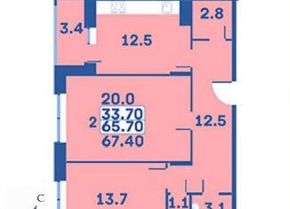 Продам 2-комнатную квартиру, 67.4 м2, поселение Первомайское, жилой комплекс Эдельвейс, к4Б