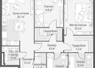 Продам 2-ком. квартиру, 105.3 м2, Москва, метро Улица 1905 года