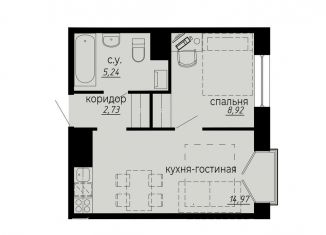1-комнатная квартира на продажу, 31.9 м2, Санкт-Петербург, метро Площадь Мужества