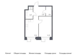 Продается 1-ком. квартира, 40.7 м2, поселение Мосрентген, многофункциональный комплекс Тропарево Парк, к2.3