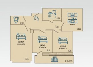 Продается трехкомнатная квартира, 69.5 м2, Волгоград, Советский район