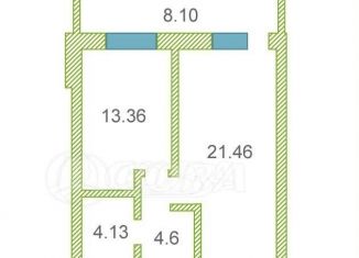 1-ком. квартира на продажу, 44 м2, Тюменская область, улица Петра Ершова, 10