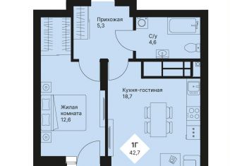Продается 1-комнатная квартира, 42.7 м2, Екатеринбург, Орджоникидзевский район