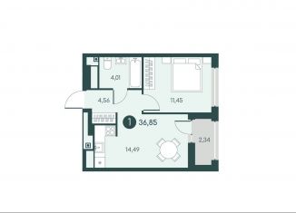 Продается 1-комнатная квартира, 36.9 м2, Курганская область