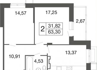 Продажа 2-комнатной квартиры, 63.3 м2, Апрелевка, жилой комплекс Времена Года, к11, ЖК Времена Года
