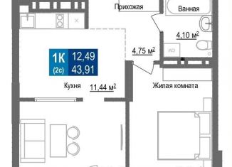 2-комнатная квартира на продажу, 43.9 м2, Новосибирская область