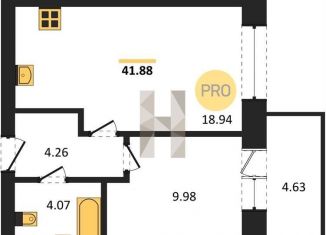 Продается 1-комнатная квартира, 41.9 м2, Богучар