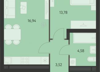 Продажа 1-комнатной квартиры, 46.7 м2, Екатеринбург