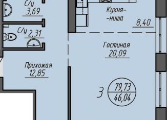 Продам 3-комнатную квартиру, 78 м2, Новосибирск, улица Кирова, 11, ЖК Облака