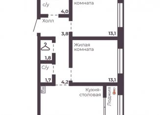 Продаю 2-комнатную квартиру, 58.5 м2, Челябинск