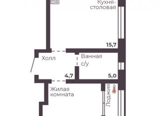 Продается однокомнатная квартира, 36 м2, Челябинск, Тракторозаводский район