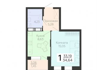 Продается однокомнатная квартира, 34.6 м2, Воронеж, Коминтерновский район, улица Независимости, 78