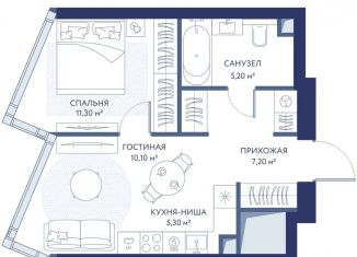 Продажа двухкомнатной квартиры, 39.1 м2, Москва, район Раменки, 1-й Сетуньский проезд, вл8