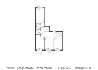 Продам 3-комнатную квартиру, 76.8 м2, поселение Кокошкино, Аэростатная улица, 6к2