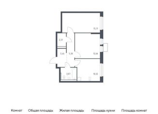 Продам 2-комнатную квартиру, 53.5 м2, посёлок Жилино-1, жилой комплекс Егорово Парк, к3.2, ЖК Егорово Парк