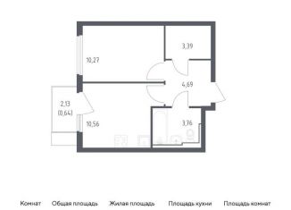 Однокомнатная квартира на продажу, 33.3 м2, село Остафьево, жилой комплекс Остафьево, к17