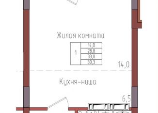 Продается однокомнатная квартира, 30.3 м2, Калининградская область