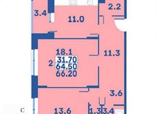 Продается 2-комнатная квартира, 66.2 м2, поселение Первомайское, жилой комплекс Эдельвейс, к4Б