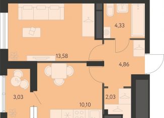 Продам 1-комнатную квартиру, 35.9 м2, Екатеринбург, метро Чкаловская, улица Вильгельма де Геннина, 23