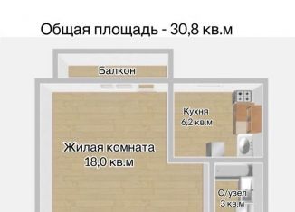 Продаю однокомнатную квартиру, 30.8 м2, Калининград, улица Генерала Соммера, 52