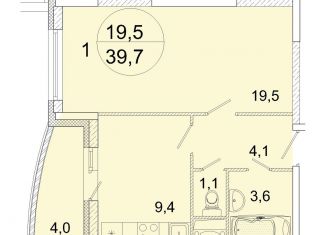 Продаю 1-комнатную квартиру, 39.7 м2, Ивантеевка, улица Прокудина, 2, ЖК Весна