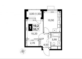 Продажа однокомнатной квартиры, 33.8 м2, Химки