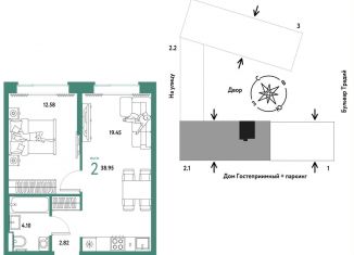 Продается двухкомнатная квартира, 39 м2, Тюменская область, улица Новосёлов, 104