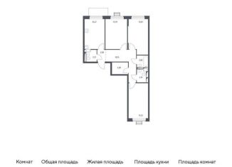 Продам 3-комнатную квартиру, 77.9 м2, Московская область, жилой комплекс Прибрежный Парк, к6.2