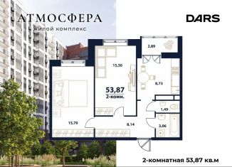 2-комнатная квартира на продажу, 53.9 м2, Ульяновск, жилой комплекс Атмосфера, 5