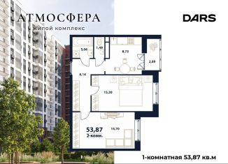 Продам 2-комнатную квартиру, 53.9 м2, Ульяновск, жилой комплекс Атмосфера, 5