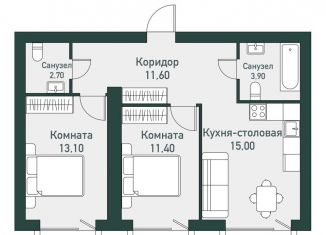 Продается 2-комнатная квартира, 60.3 м2, Челябинская область