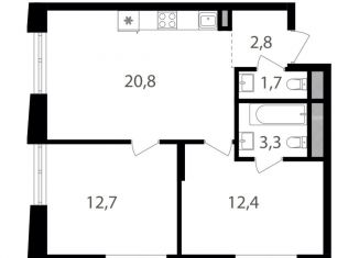 Продажа 2-комнатной квартиры, 53.7 м2, Москва, ВАО