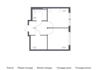 Продажа однокомнатной квартиры, 35.8 м2, Москва, жилой комплекс Остафьево, к20