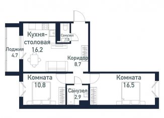 Продается 2-комнатная квартира, 56.6 м2, Челябинская область