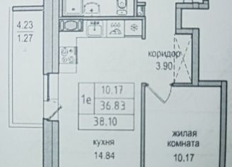 Продается 1-ком. квартира, 38.1 м2, посёлок Парголово