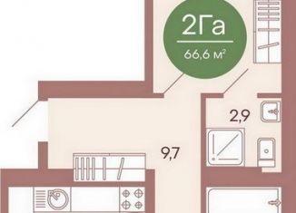 Продам двухкомнатную квартиру, 66.6 м2, Пенза, жилой комплекс Норвуд, с6