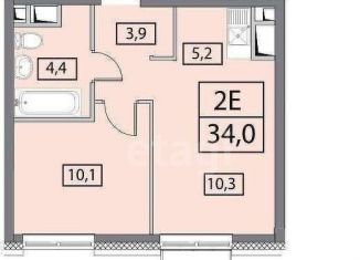 Продается двухкомнатная квартира, 34.2 м2, Москва, ЖК Вестердам, Аминьевское шоссе, 4Дк3литБ