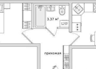 1-комнатная квартира на продажу, 37.1 м2, Санкт-Петербург, Русановская улица, 18к6, Русановская улица