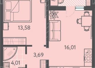 Продам 1-комнатную квартиру, 39.5 м2, Краснодар