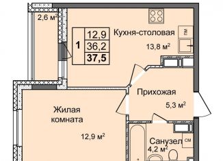 Продажа 1-ком. квартиры, 37.5 м2, Нижегородская область, улица Коперника, 1А