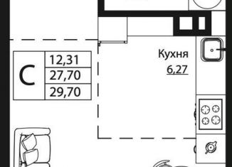 Квартира на продажу студия, 29.3 м2, Ростов-на-Дону, улица Текучёва, 370/2