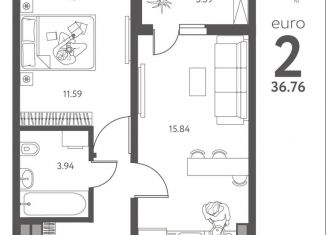 Продам 1-комнатную квартиру, 36.8 м2, Липецкая область