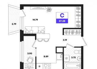 Продажа квартиры студии, 37.3 м2, Тюмень, Калининский округ